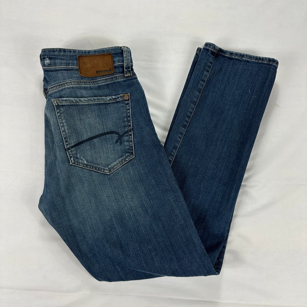Mavi Jake Slim Skinny Leg Distressed Blue Stretch Denim Jeans Men's 34x31